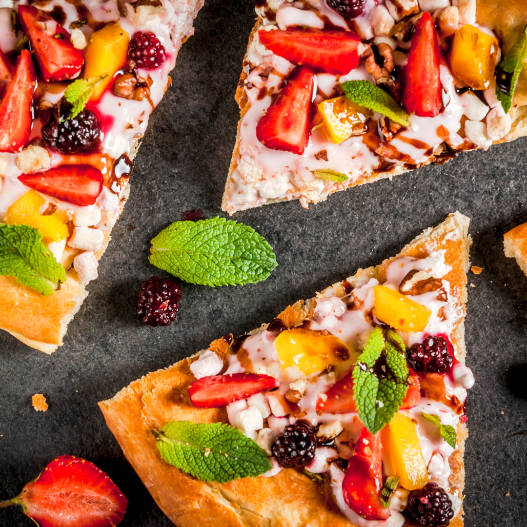 Berry Mint Pizza with Goat Cheese